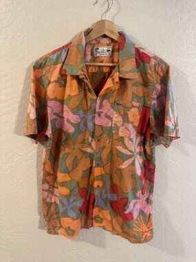 Vans Joel Tudor Colorful Floral Short Sleeve Hawaiian Tropical Button Up Shirt